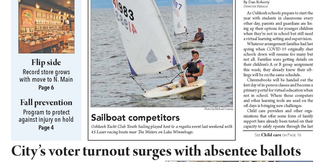 Families work to coordinate school life, fall prevention initiatives sidelined by COVID, census follow-up visits underway. These stories and more in the August 26, 2020 Oshkosh Herald.