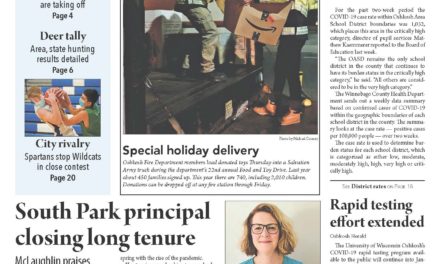 December 9, 2020 Oshkosh Herald Local COVID cases remain ‘critical,’ South Park principal leaving, and more in this week’s Herald.