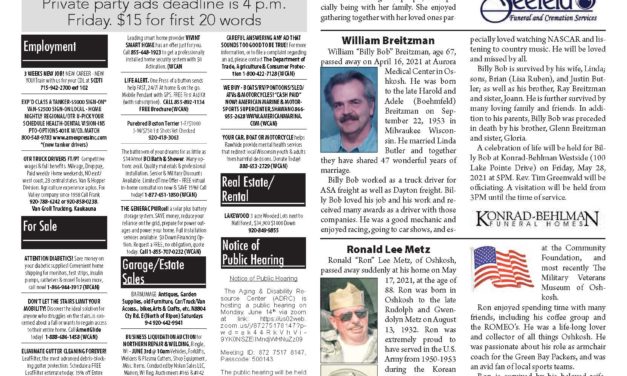 May 26, 2021 Oshkosh Herald Legal Notices